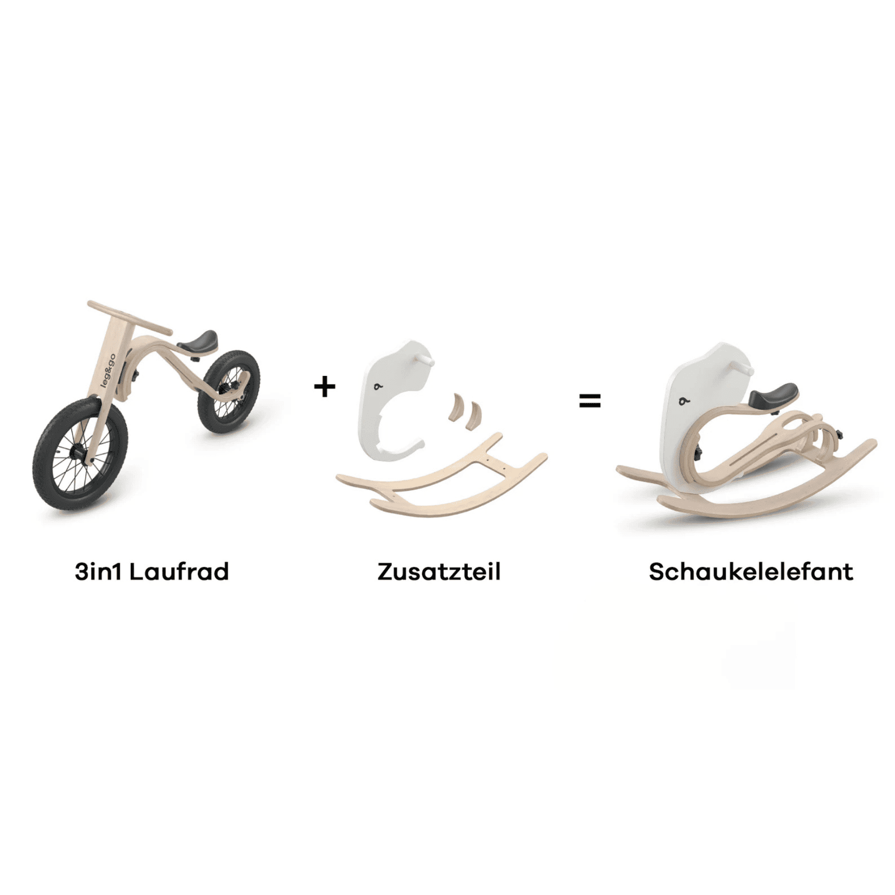 Schaukel-Elefant Erweiterung für Balance Bike 3in1