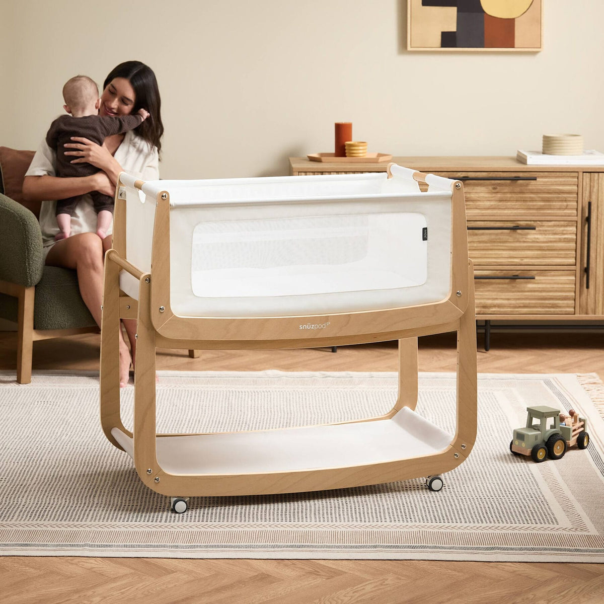 Beistellbetten Snüz SnüzPod5 Beistellbett Natural mit Matratze, Liegefläche 80 × 44 cm