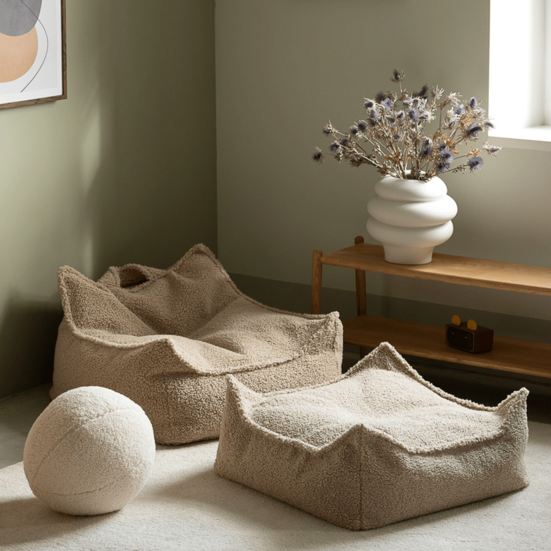 Kinder Ottoman Sitzgelegenheit & Beanbag Bundle – Wigiwama