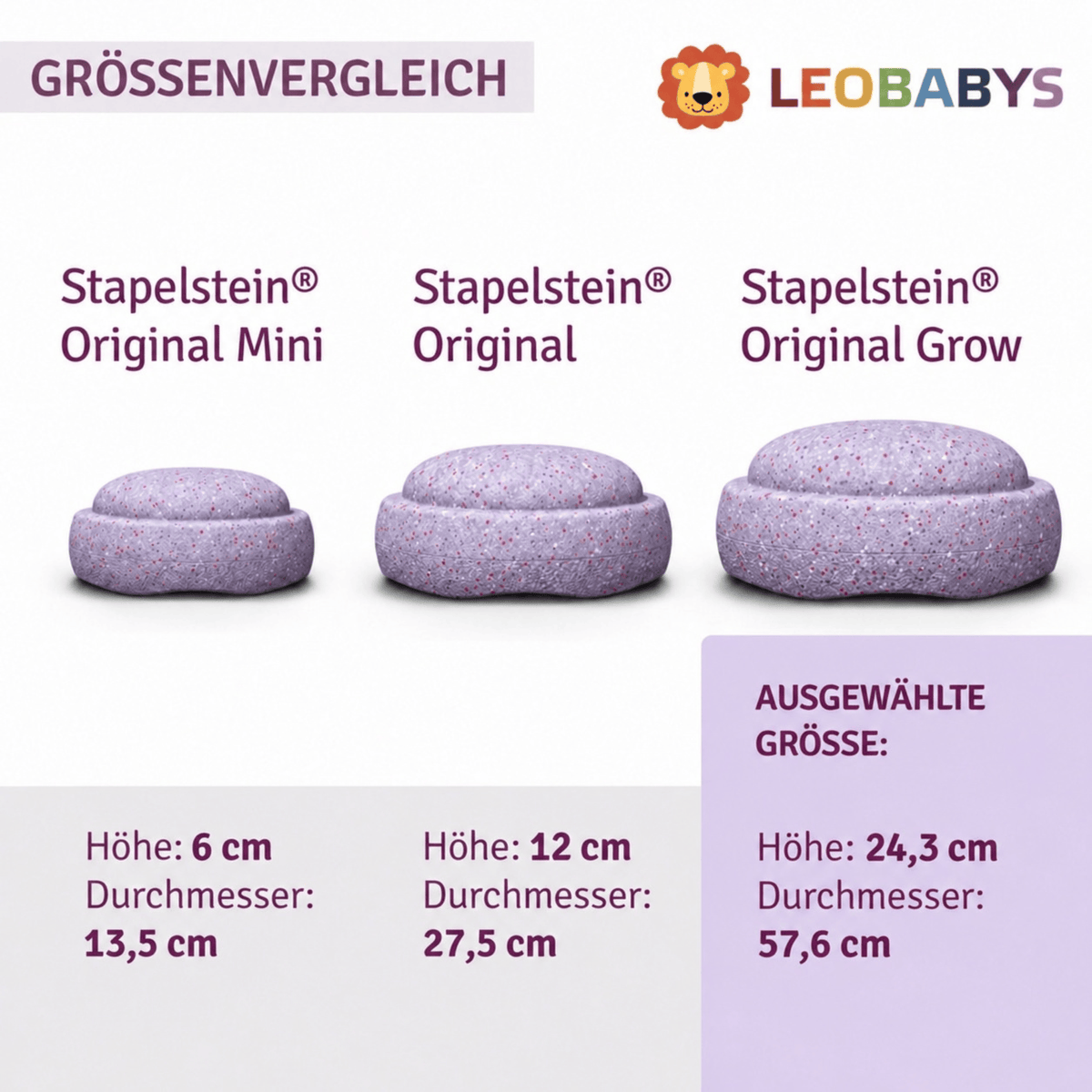 Stapelsteine Stapelstein Original Grow Duo Winter Special, 2 Grow in Violett und Sand