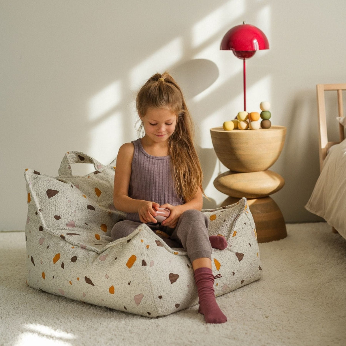 Sitzsäcke wigiwama Sitzsack-Sessel Terrazzo aus Bouclé für Kinder