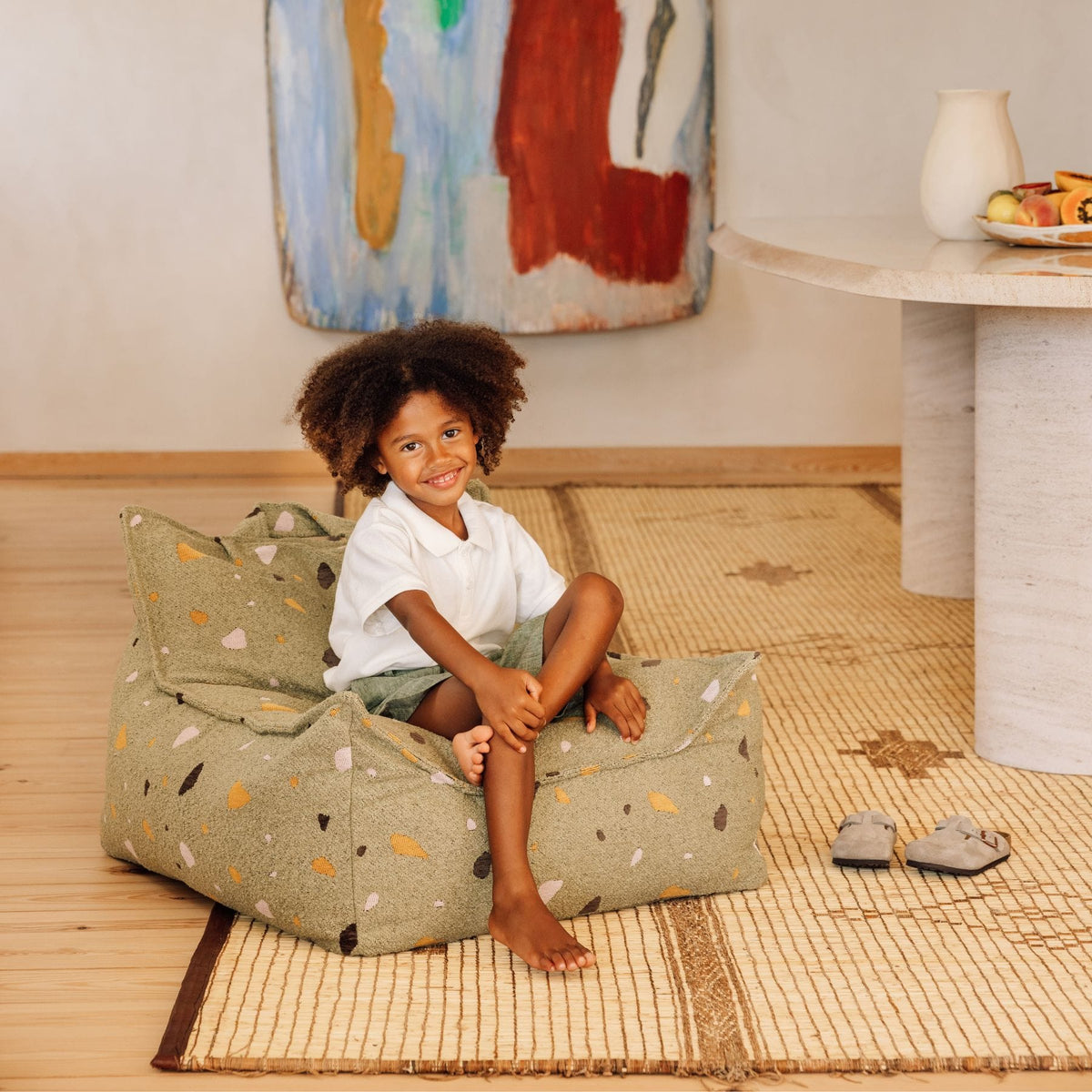 Sitzsäcke wigiwama Sitzsack-Sessel Terrazzo aus Bouclé für Kinder
