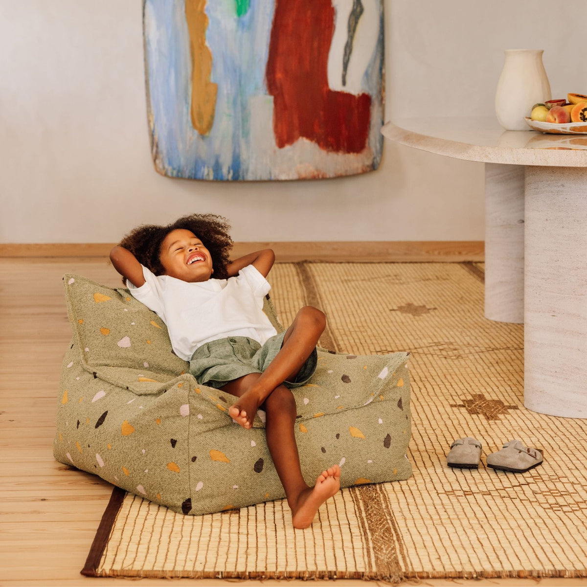Sitzsäcke wigiwama Sitzsack-Sessel Terrazzo aus Bouclé für Kinder