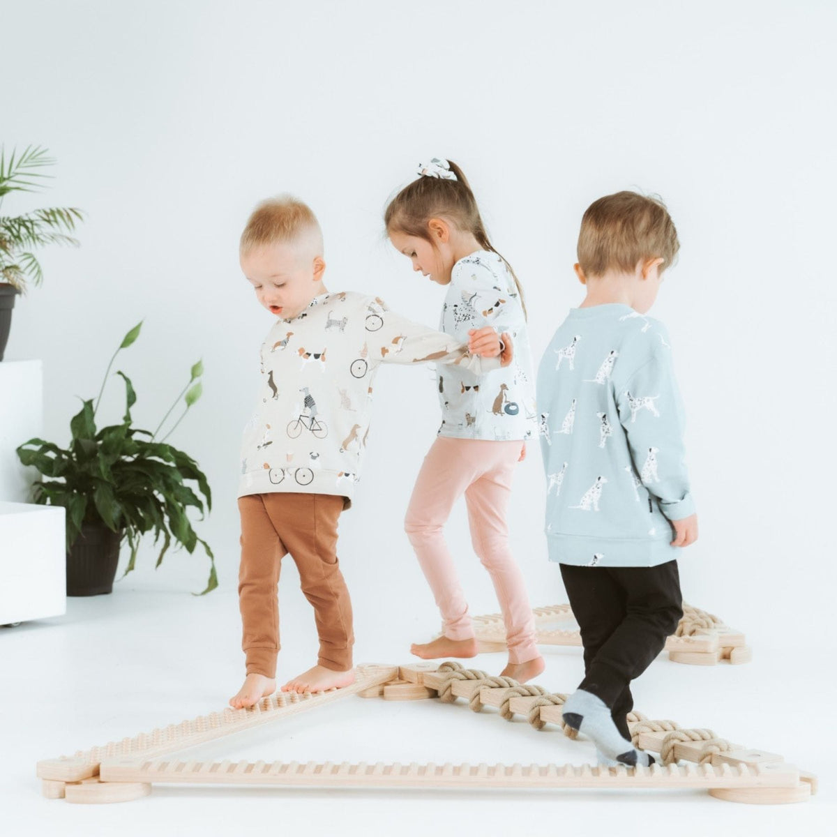 Balancierbalken TipiToo Balancierbalken aus Birke, ette tete Set mit 3 oder 6 Teilen