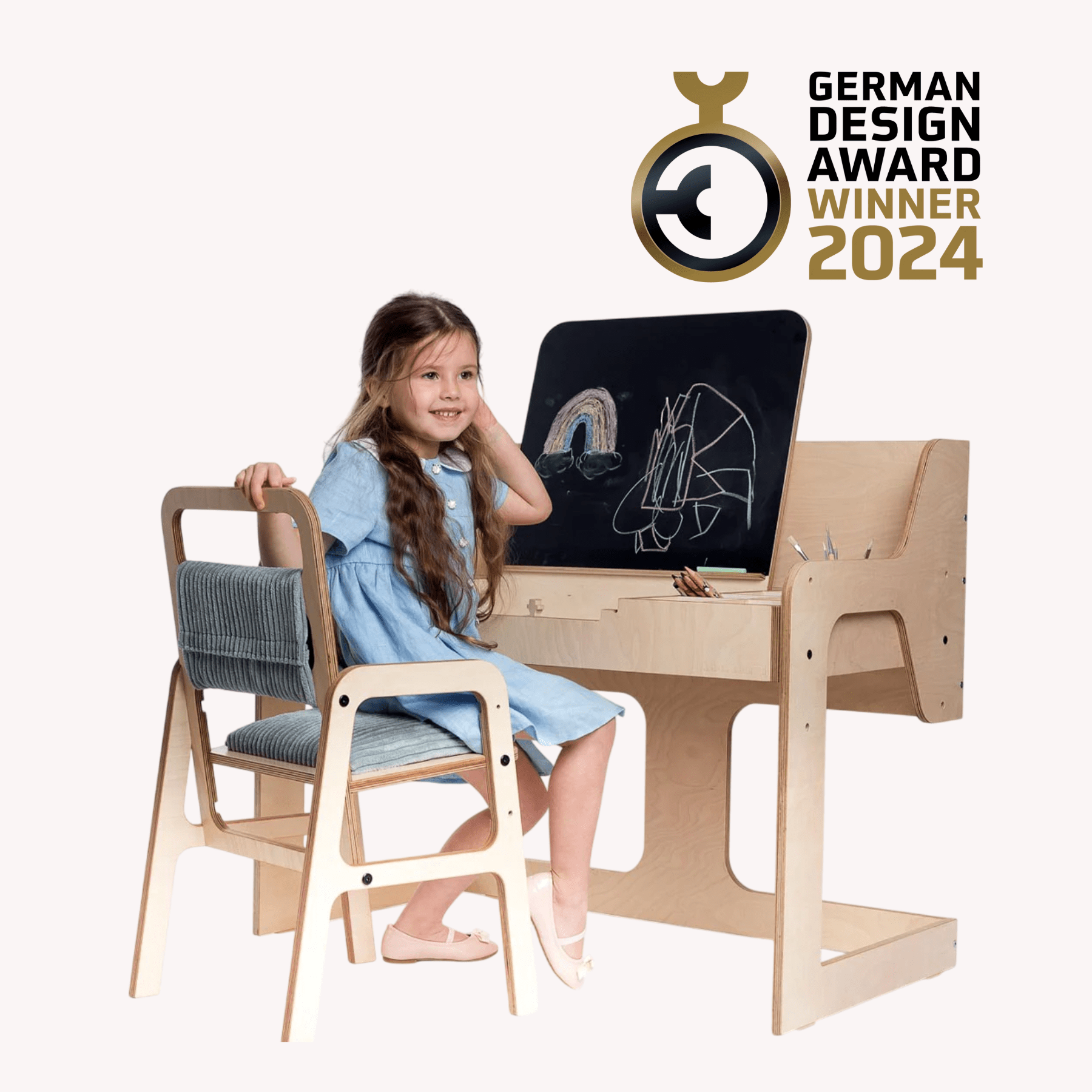 Verstellbarer Montessori Kindertisch und Stuhl Set luula - LeoBabys