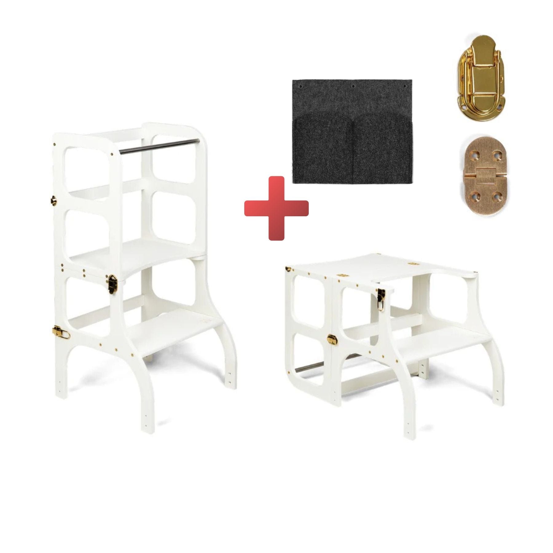 Convertible Montessori learning tower and table, 2 in 1 made of wood