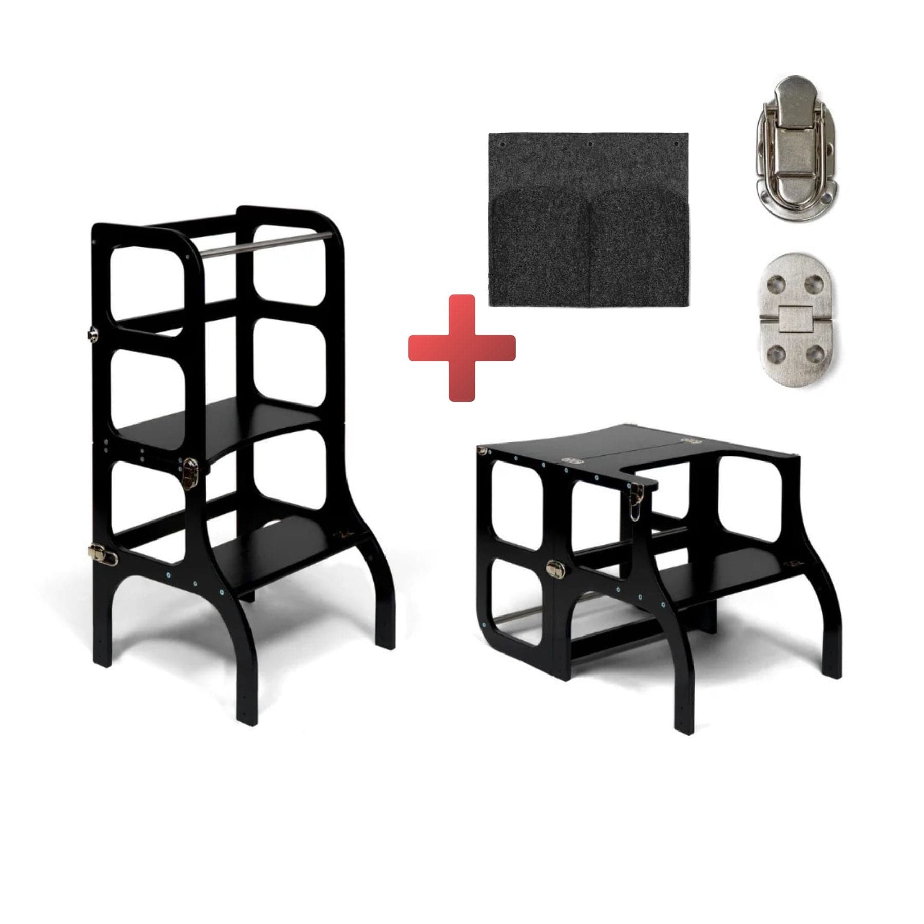 Convertible Montessori learning tower and table, 2 in 1 made of wood