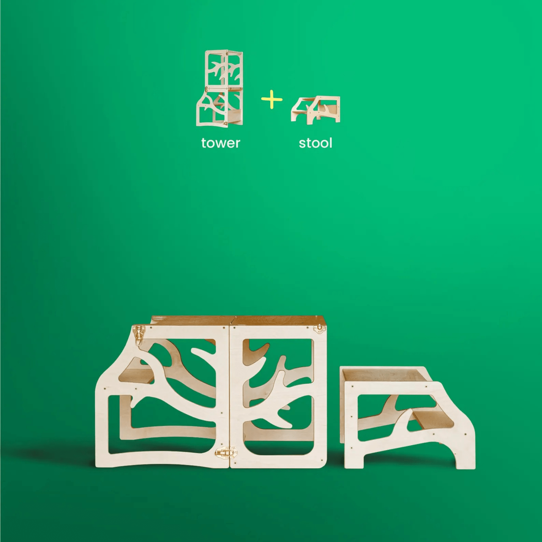 Wandelbarer Montessori Mehrzweck Lernturm aus Holz für Kinder - LeoBabys