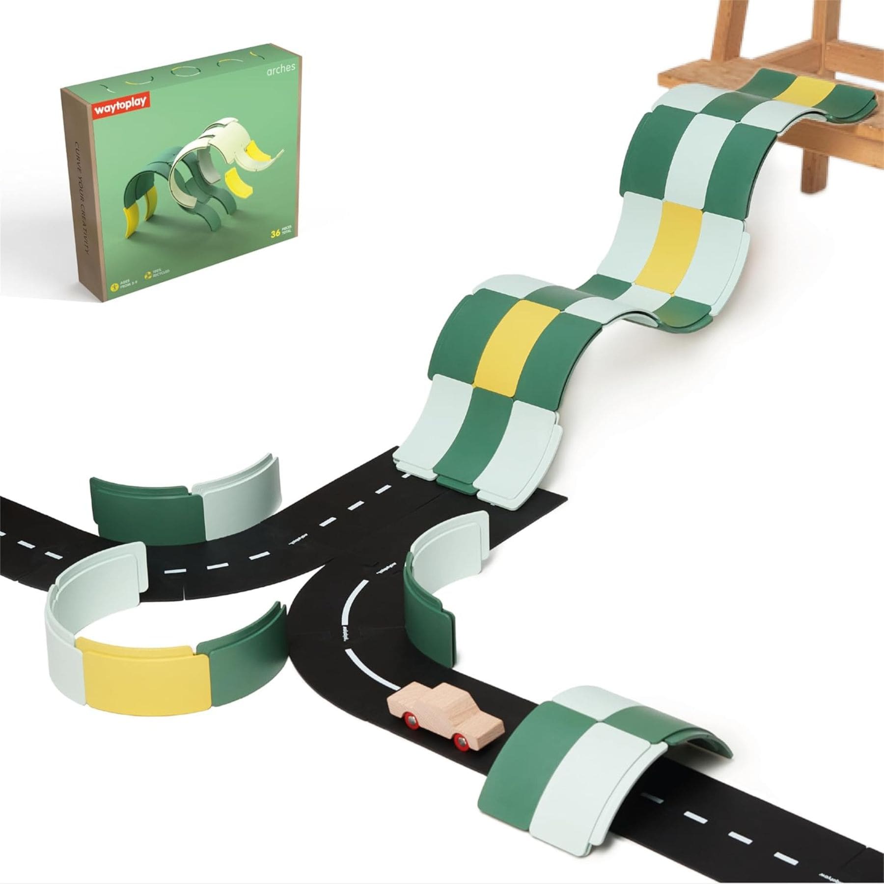 Arches Creator Set – Konstruktionsspielzeug | 36 Boegen | waytoplay