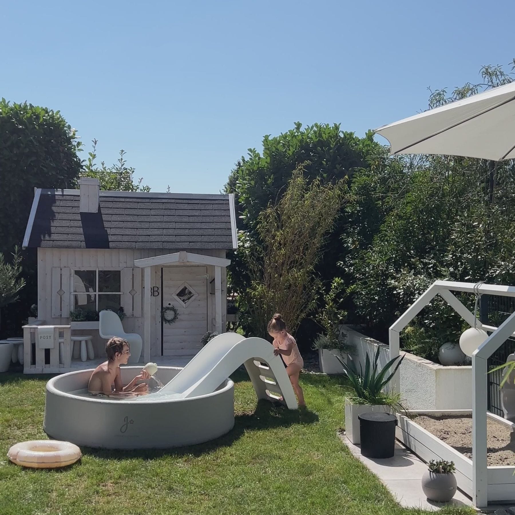 Jupiduu Pool – Aufblasbares Kinderbecken aus Drop-Stitch-Gewebe Kinderpool - LeoBabys