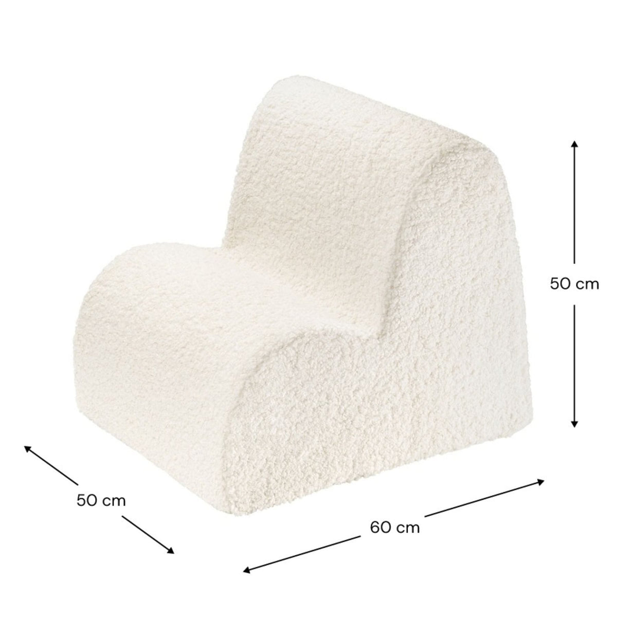 Polstermöbel wigiwama Cloud Chair aus Teddystoff, Kindersessel aus Schaumstoff
