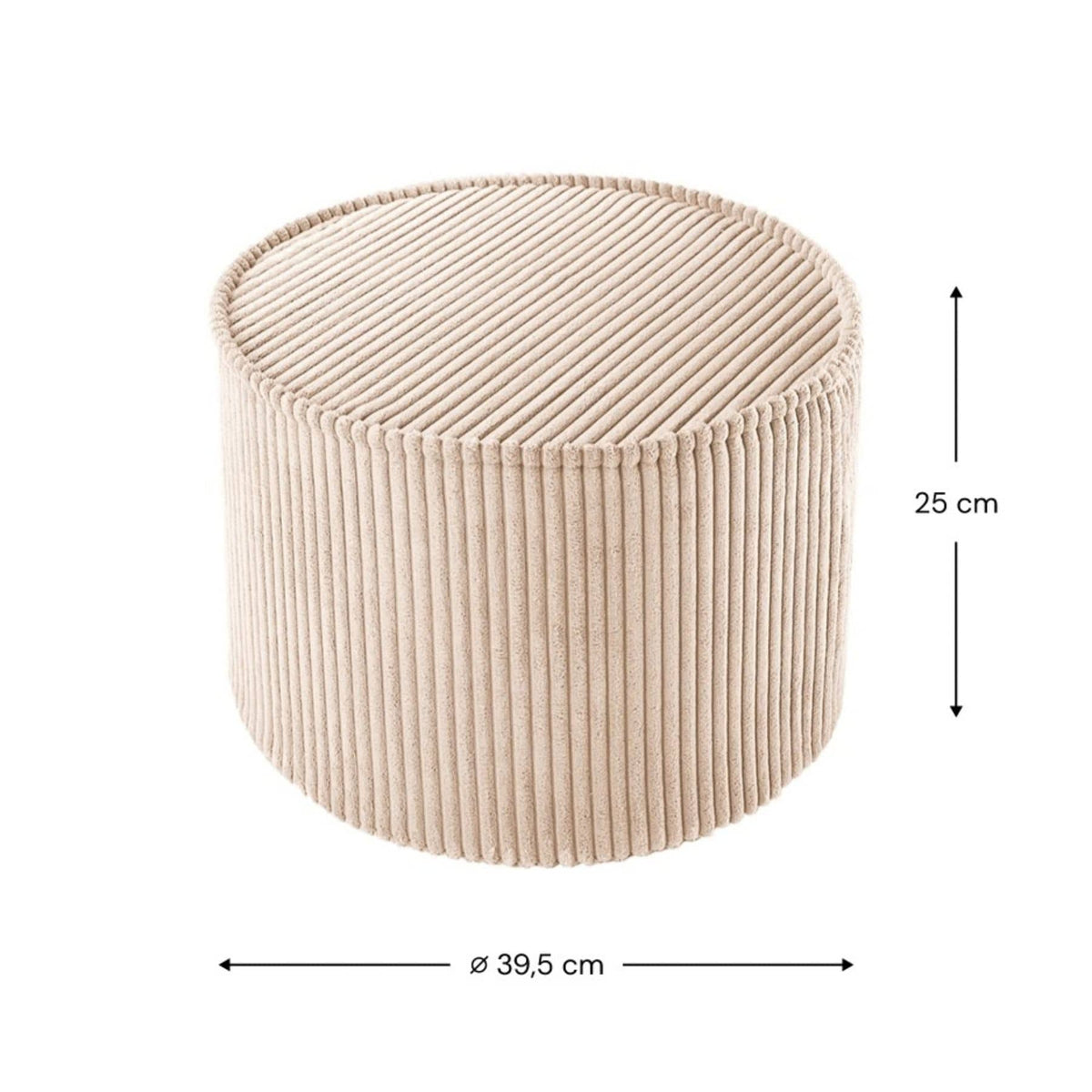 wigiwama Pouffe aus Cord, runder Sitzhocker für Kinder - LeoBabys