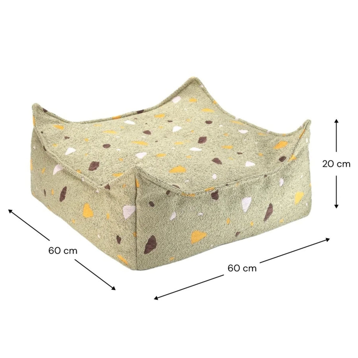 wigiwama Square Ottoman Terrazzo aus Bouclé, Sitzhocker für Kinder - LeoBabys