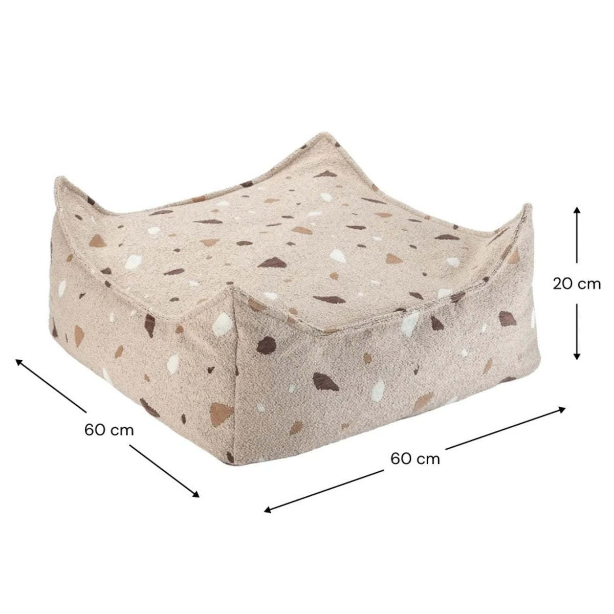 wigiwama Square Ottoman Terrazzo aus Bouclé, Sitzhocker für Kinder - LeoBabys