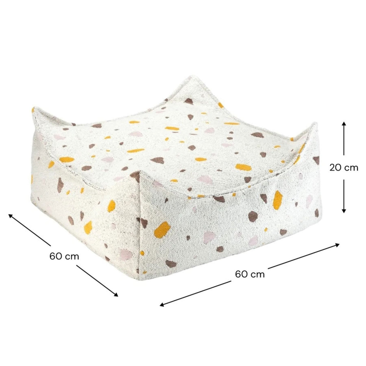 wigiwama Square Ottoman Terrazzo aus Bouclé, Sitzhocker für Kinder - LeoBabys