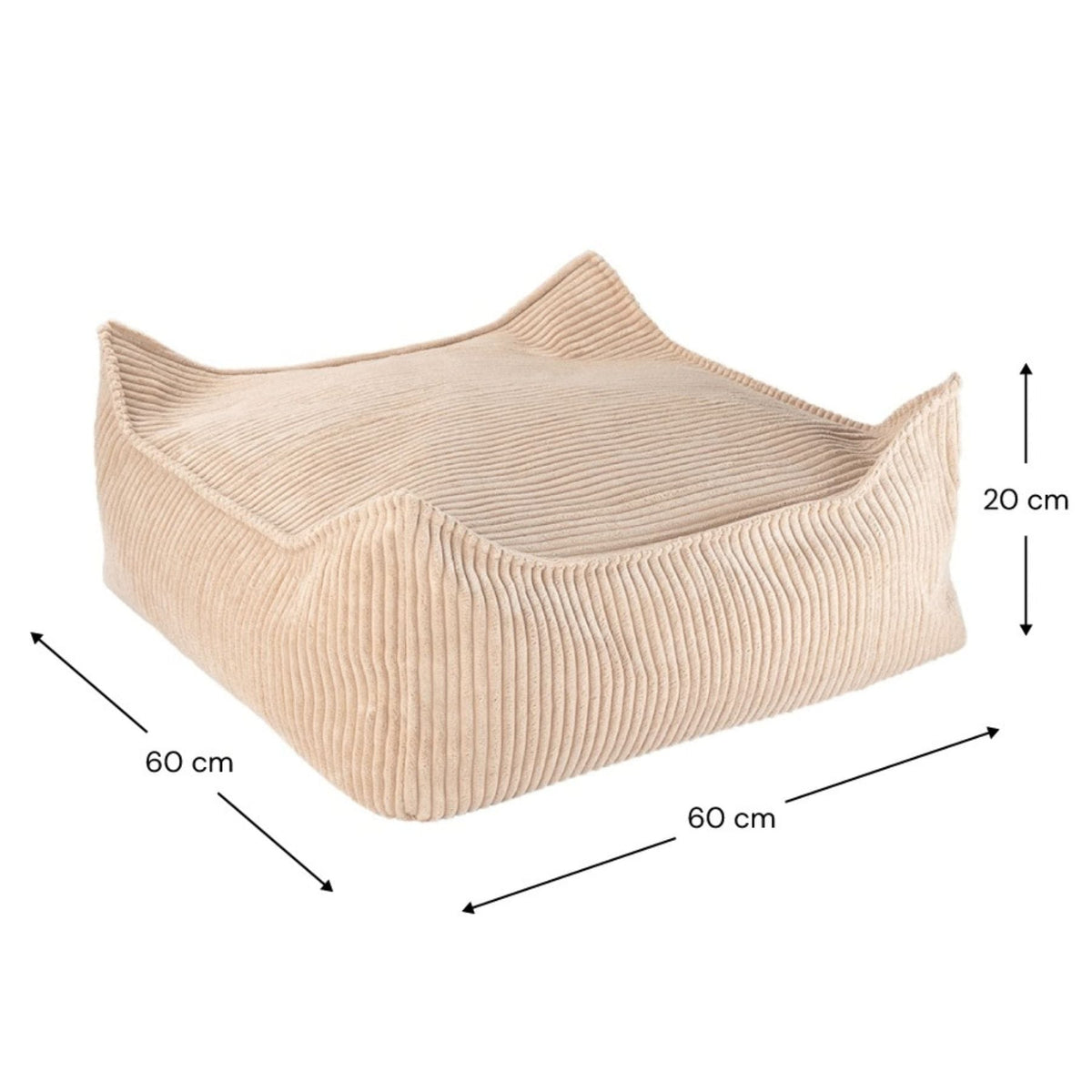 wigiwama Square Ottoman aus Cord, Sitzhocker für Kinder - LeoBabys