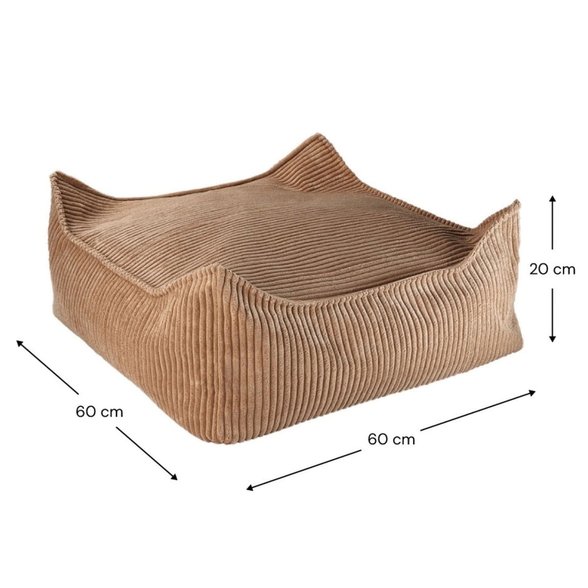 Sitzsäcke wigiwama Square Ottoman aus Cord, Sitzhocker für Kinder