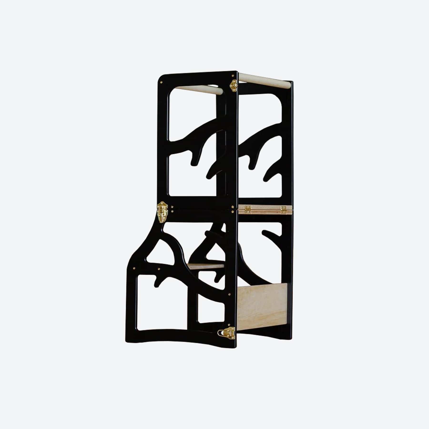 Lernturm Learning Tower mit Rutsche Schwarz - LeoBabys
