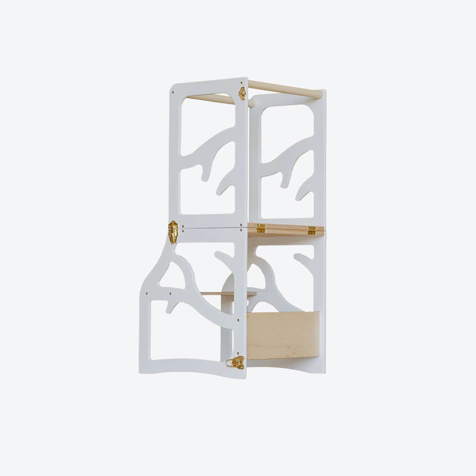 Lernturm Learning Tower mit Rutsche Weiß - LeoBabys