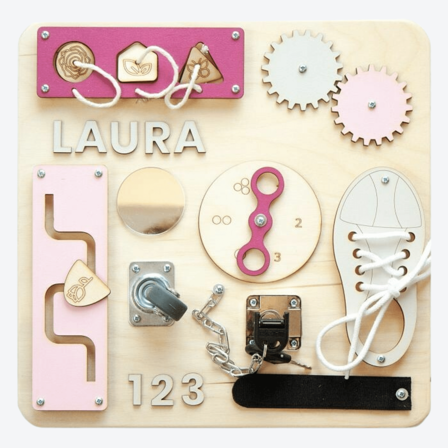 Activity Board Busyboard mit Name - LeoBabys