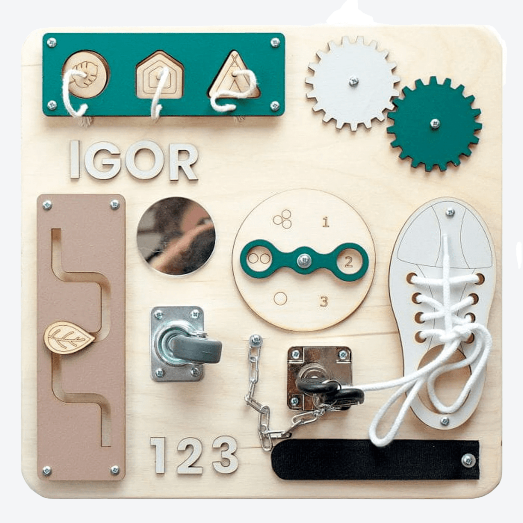 Activity Board Busyboard mit Name - LeoBabys