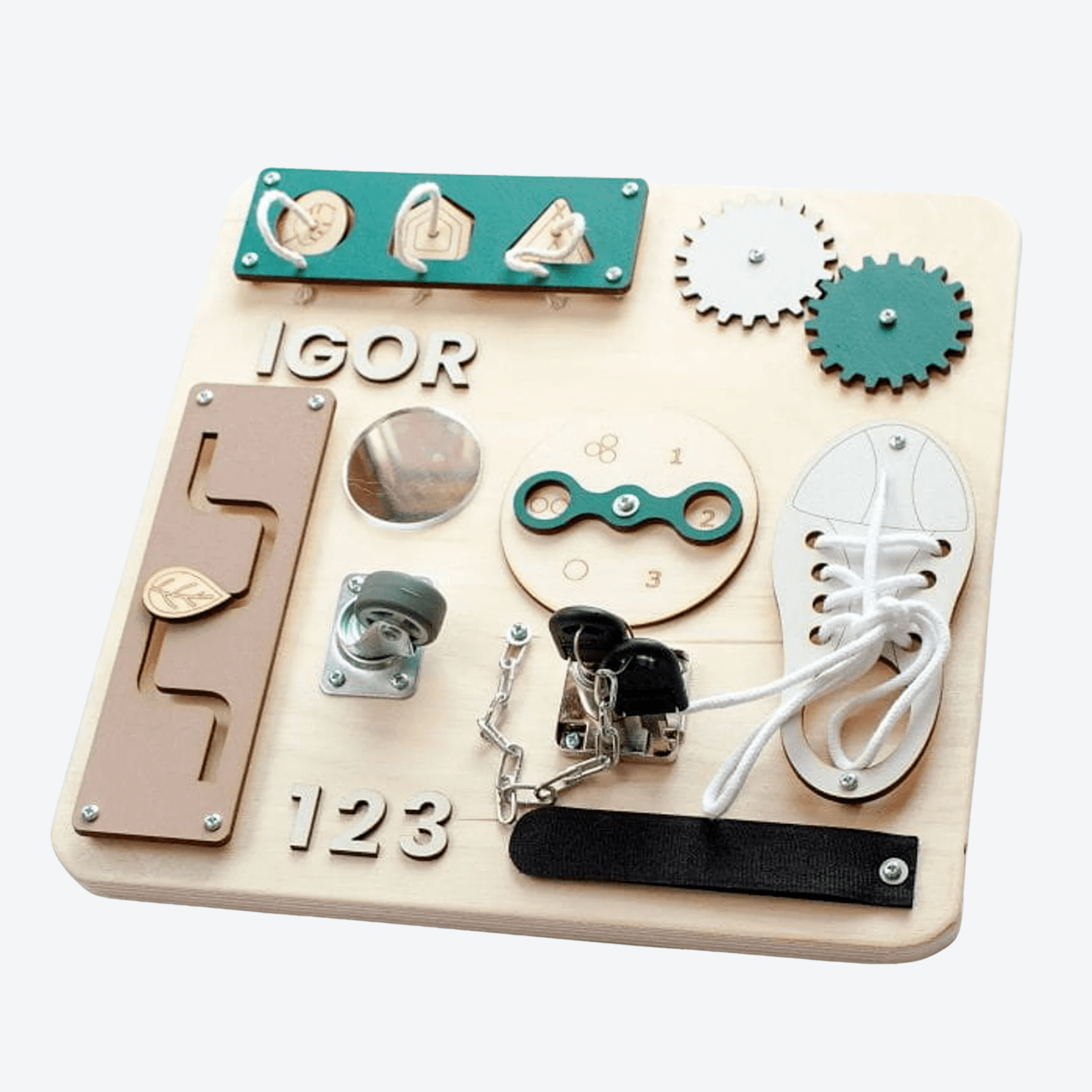 Activity Board Busyboard mit Name - LeoBabys
