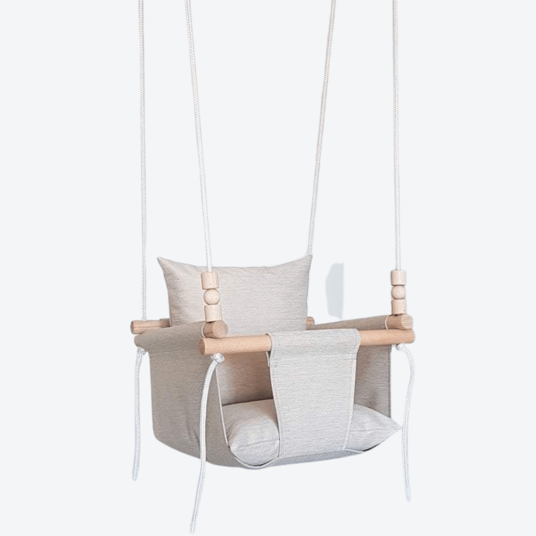 Babyschaukel Normal Holz Stoff Beige - LeoBabys