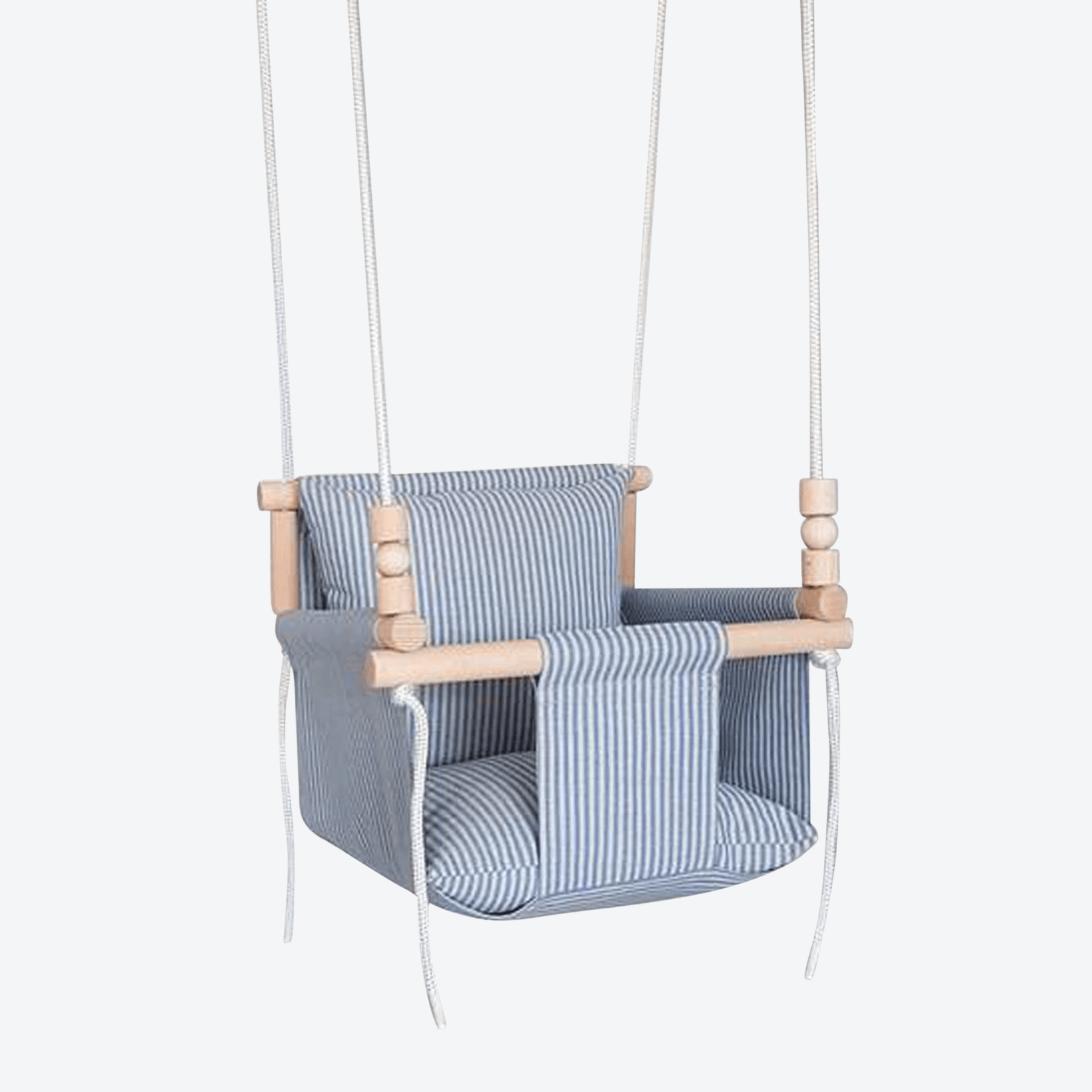 Babyschaukel Normal Leinen Blau Gestreift - LeoBabys