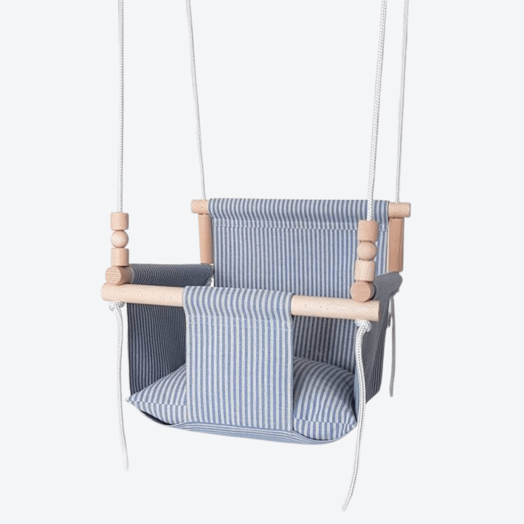 Babyschaukel Normal Leinen Blau Gestreift - LeoBabys