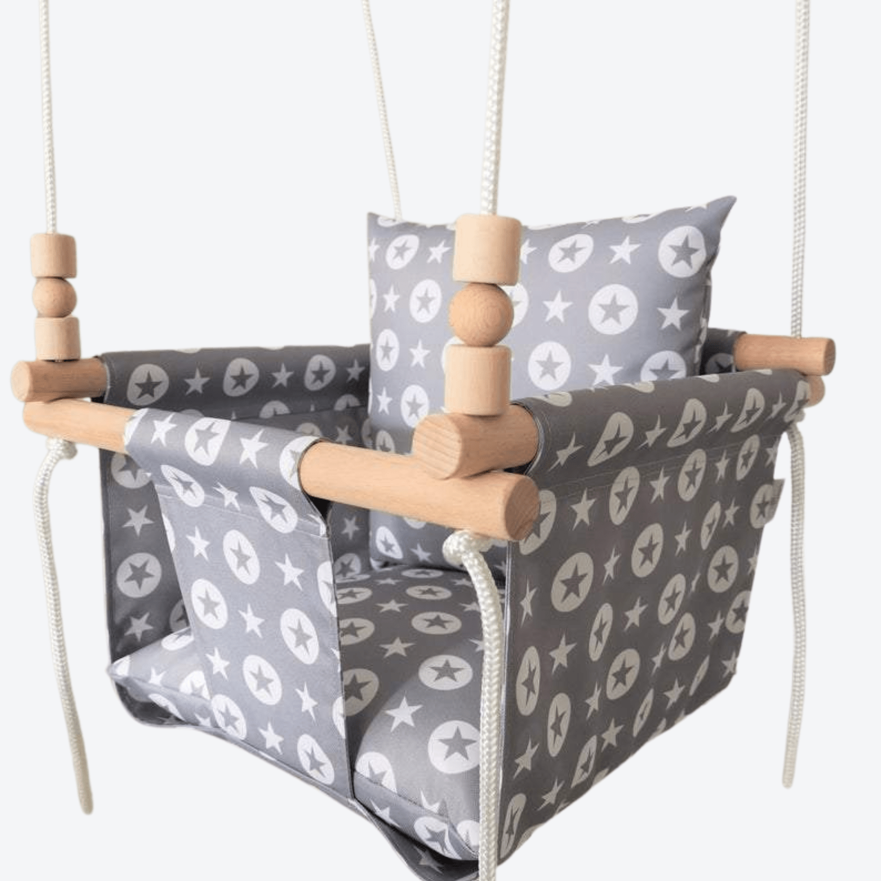 Babyschaukel Normal Stoff Grau Sterne - LeoBabys