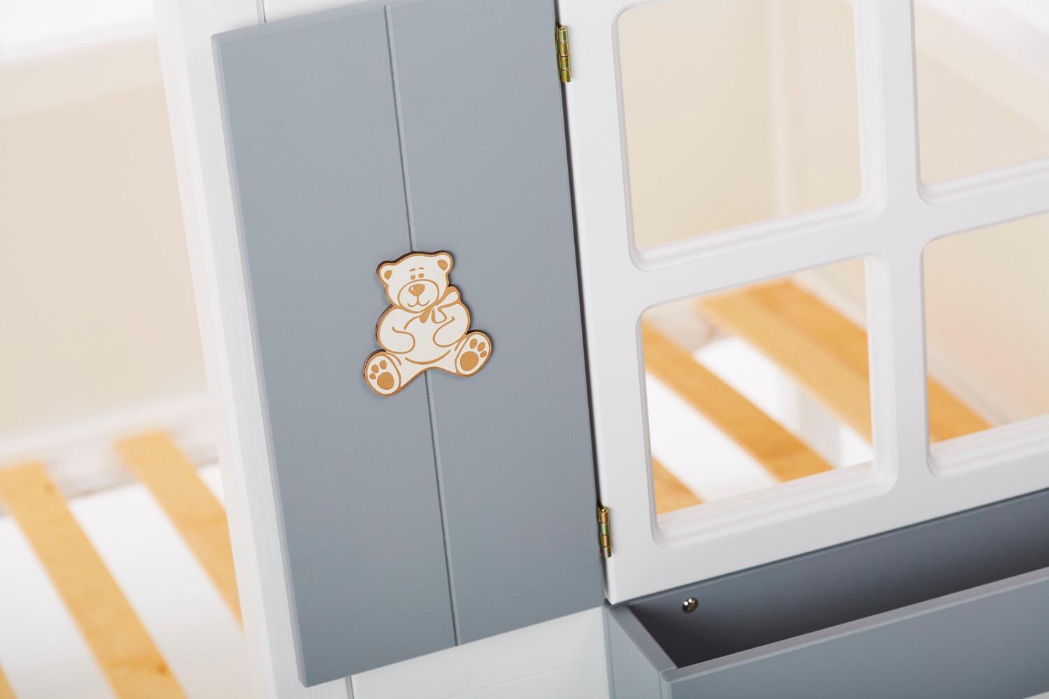 Kinderbett Hausbett Hochbett Kinder Etagenbett Holz Biologisch Personalisierbar - LeoBabys