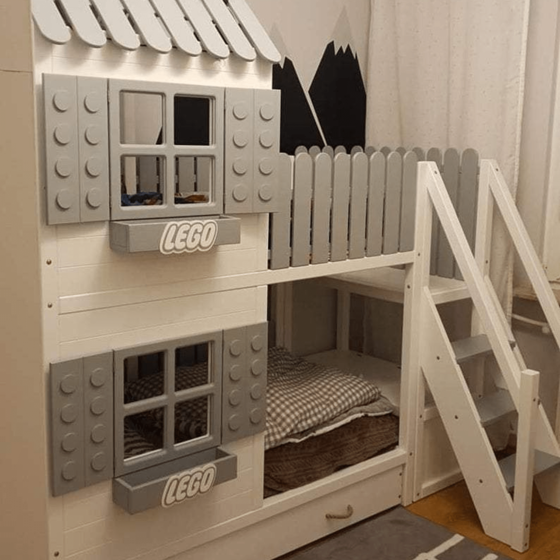 Kinderbett Hausbett Hochbett Kinder - LeoBabys