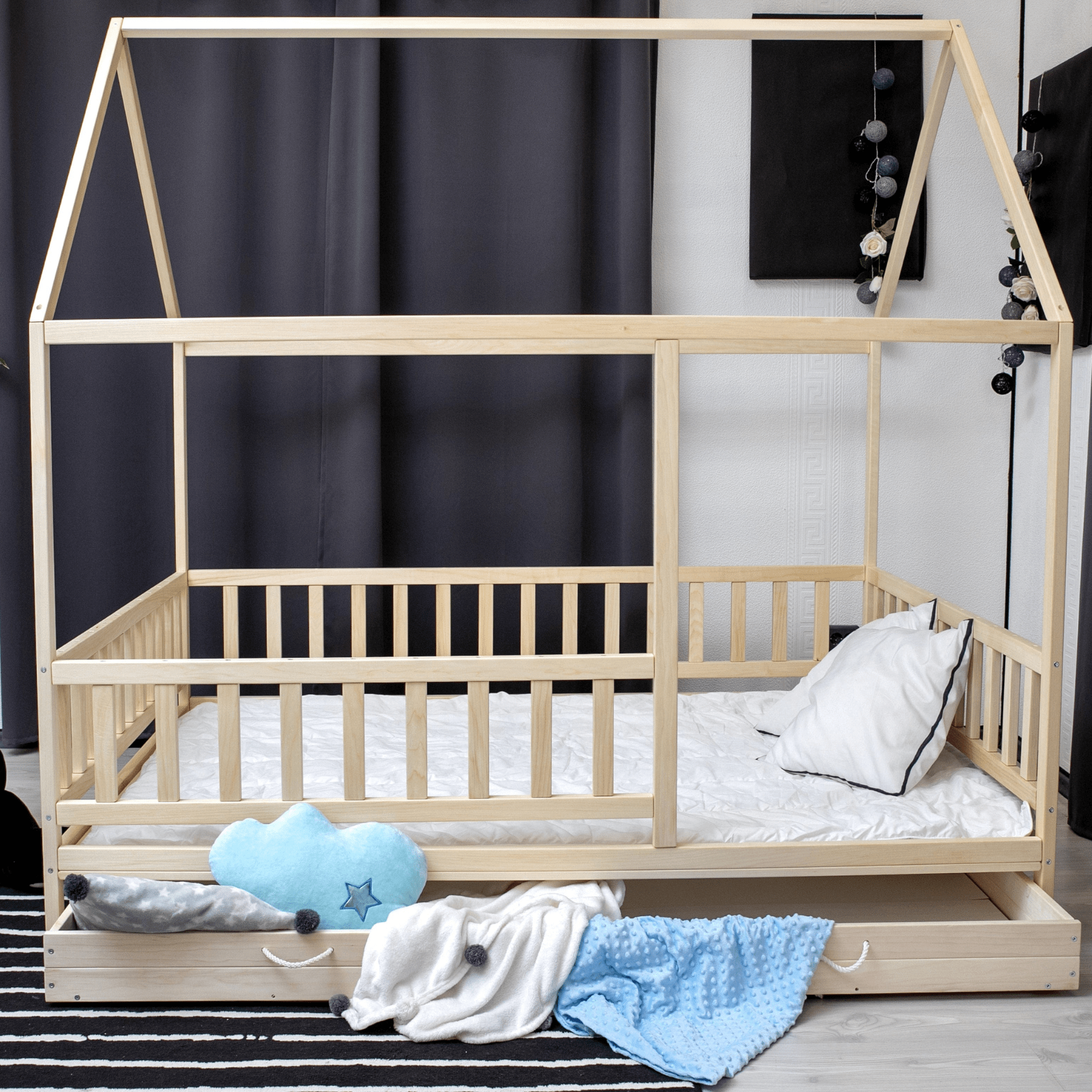 Kinderbett Montessori Bodenbett Schublade - LeoBabys
