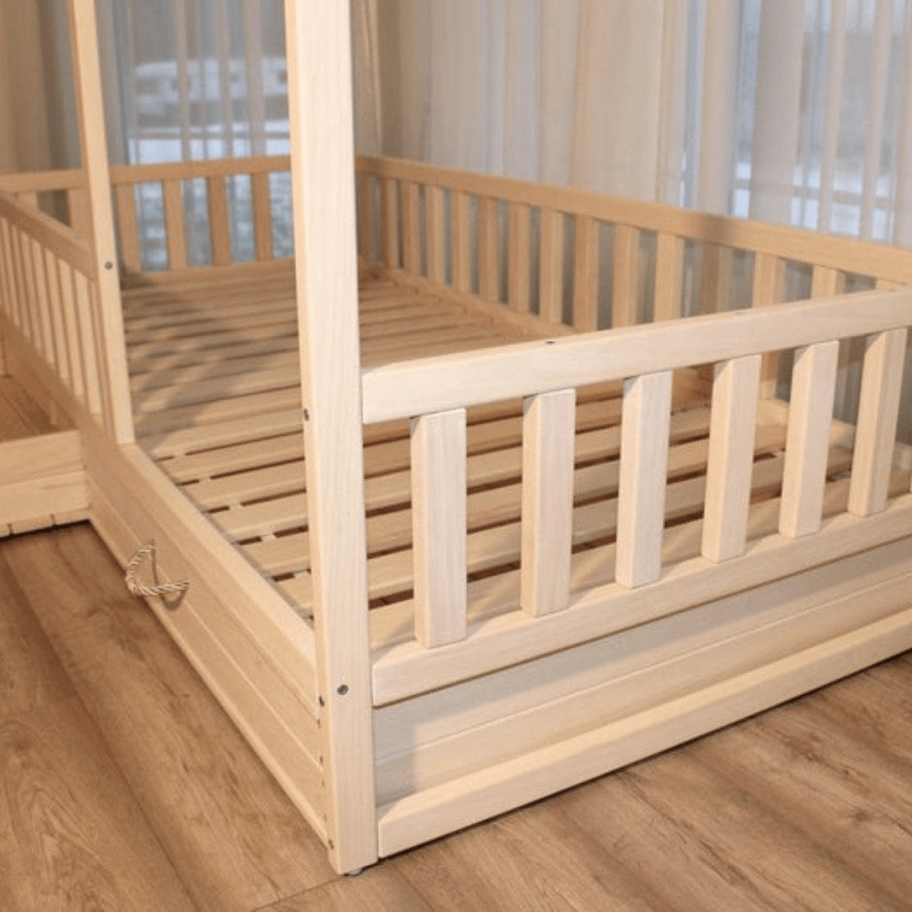 Kinderbett Montessori Bodenbett Schublade - LeoBabys