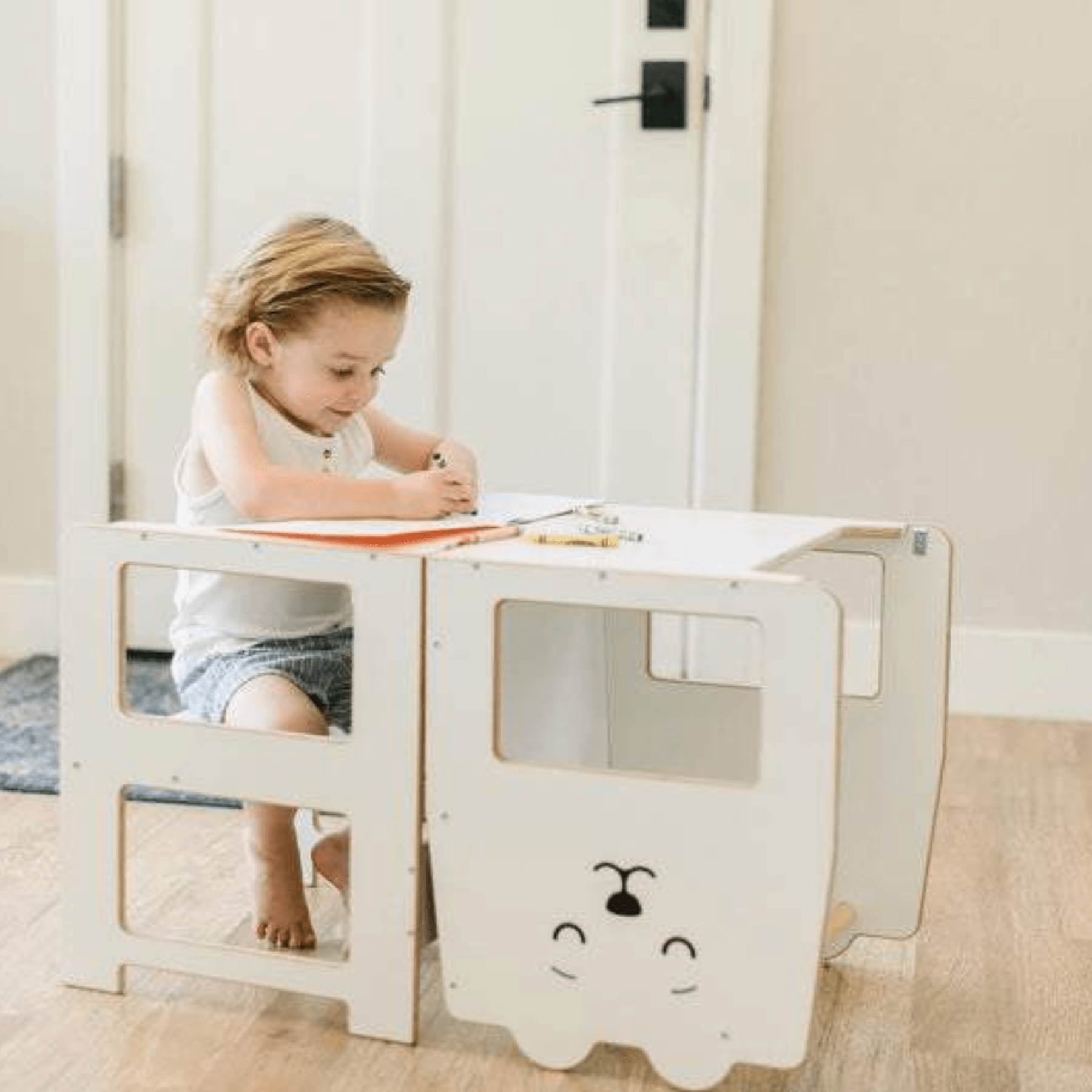 Lernturm Learning Tower mit Tafel Bär - LeoBabys