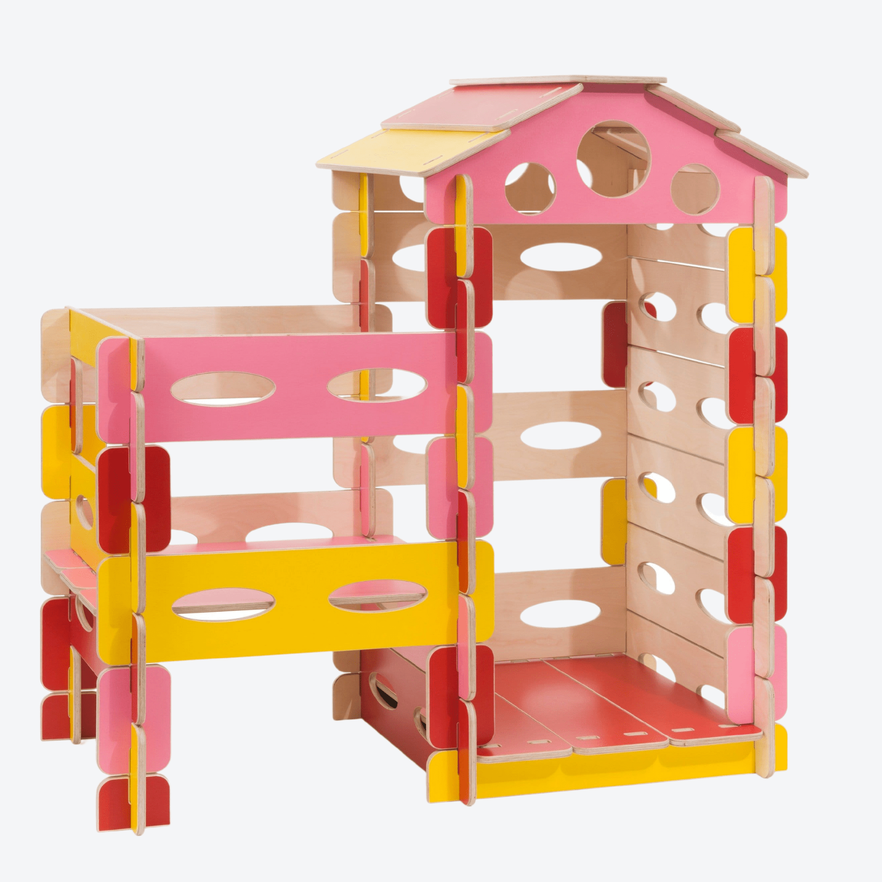 Spielhaus Montessori Kletterturm Bunt - LeoBabys