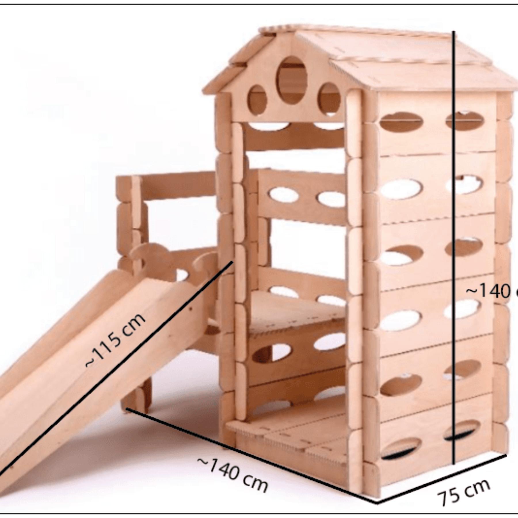 Spielhaus Montessori Kletterturm Steckhaus - LeoBabys