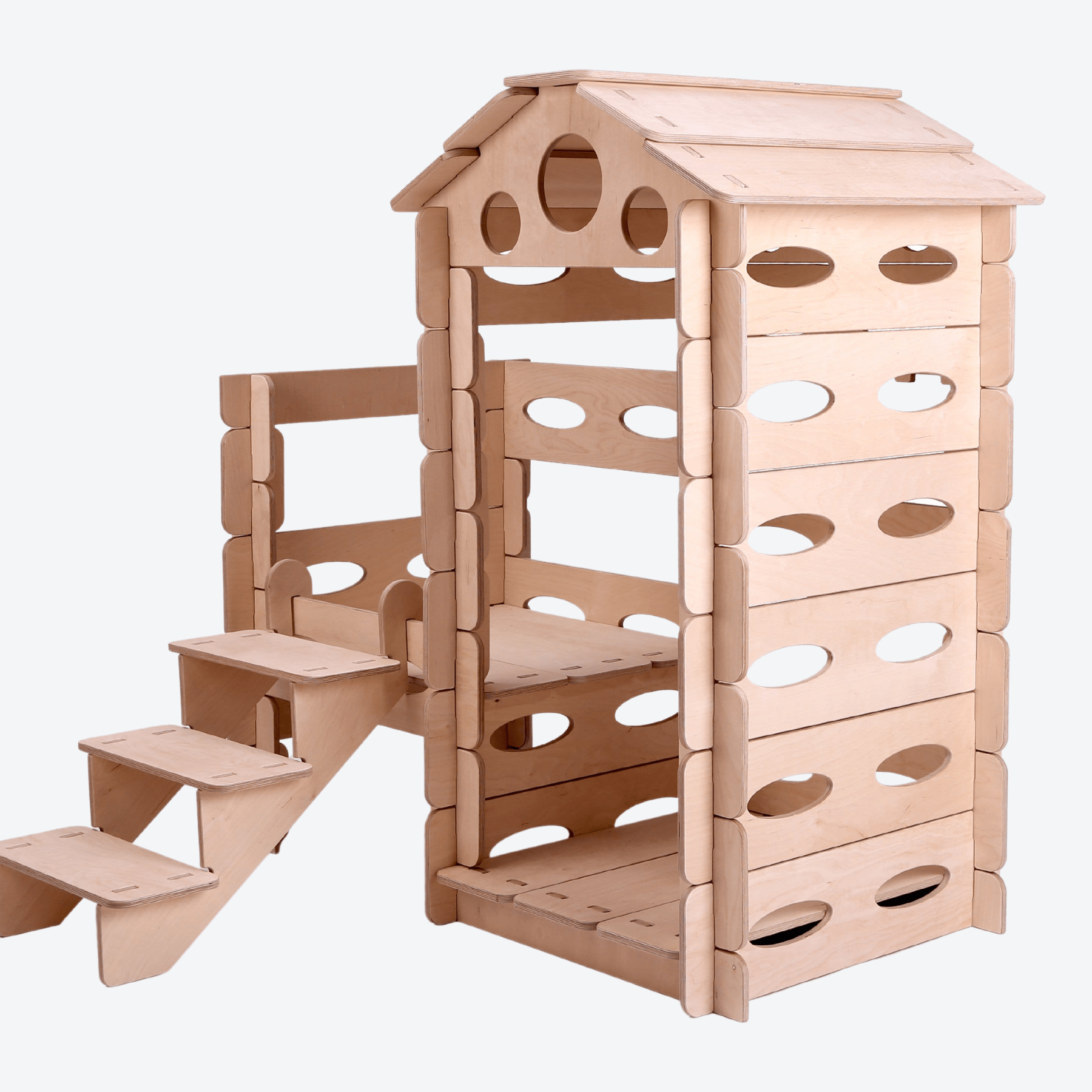 Spielhaus Montessori Kletterturm Steckhaus - LeoBabys