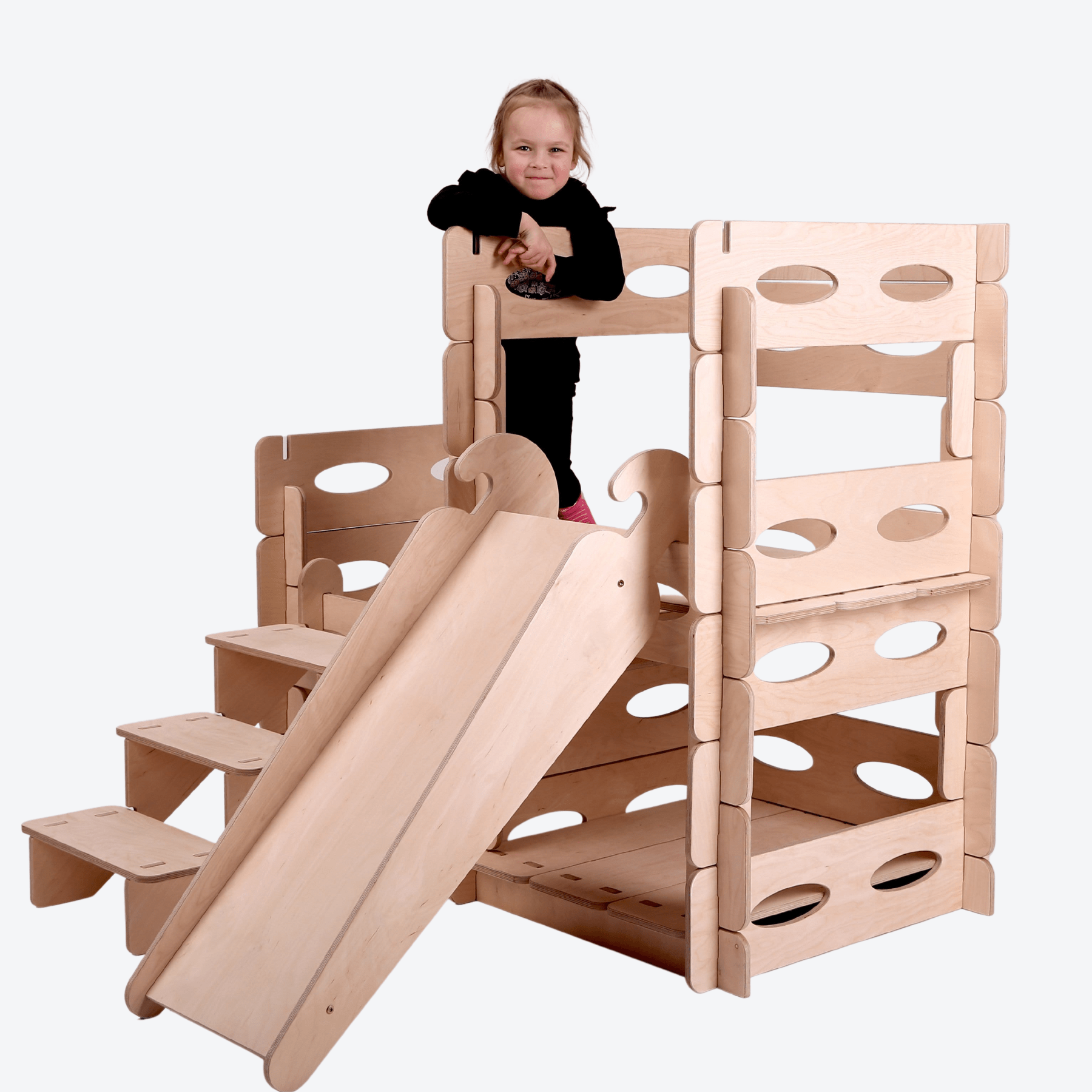 Spielhaus Montessori Kletterturm Steckhaus - LeoBabys