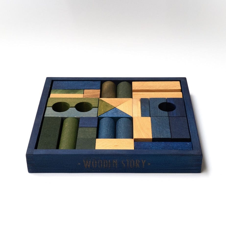 Holzspielzeug & Bausteine Wooden Story Holzbausteine im Tablett, 30 Teile