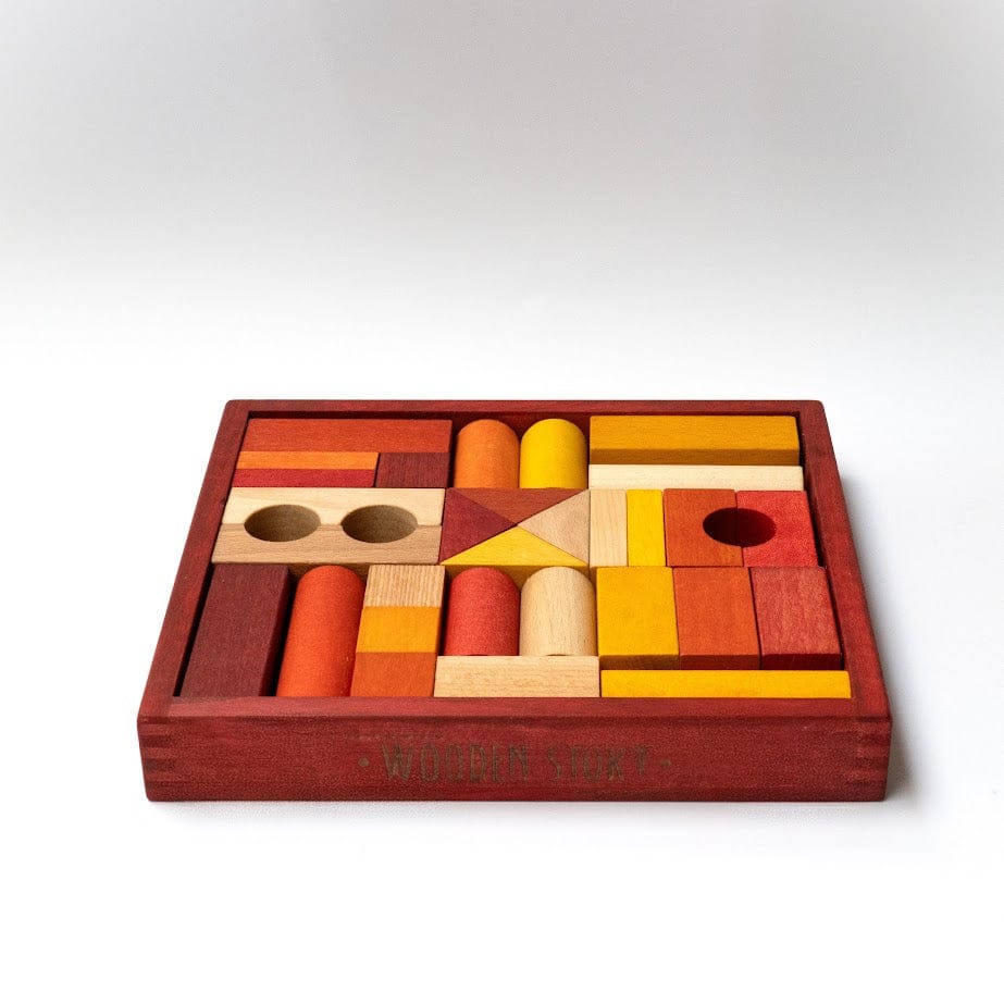 Holzspielzeug & Bausteine Wooden Story Holzbausteine im Tablett, 30 Teile