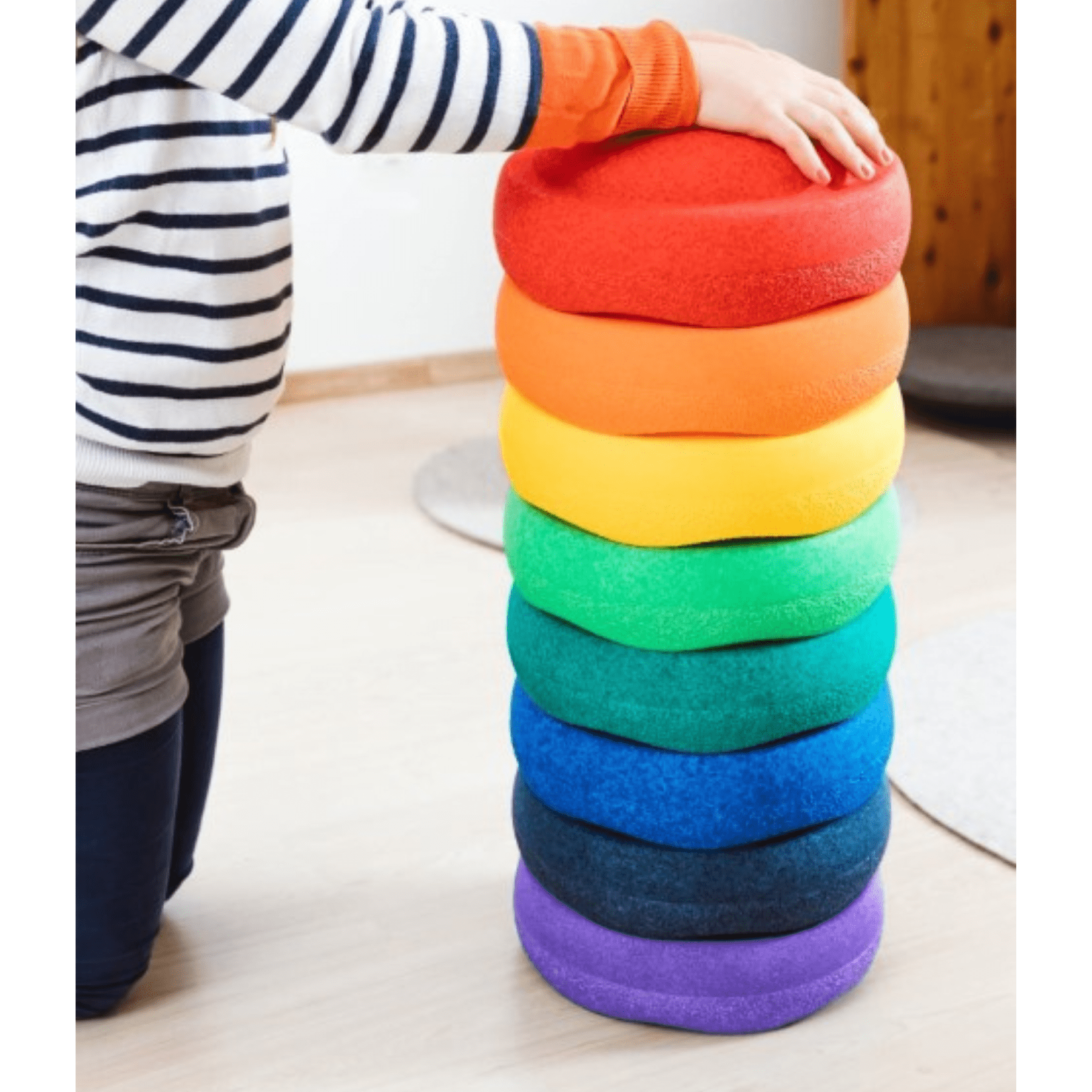 Stapelstein® Original Regenbogen 8er Set + "Gratis Übungsheft" - LeoBabys