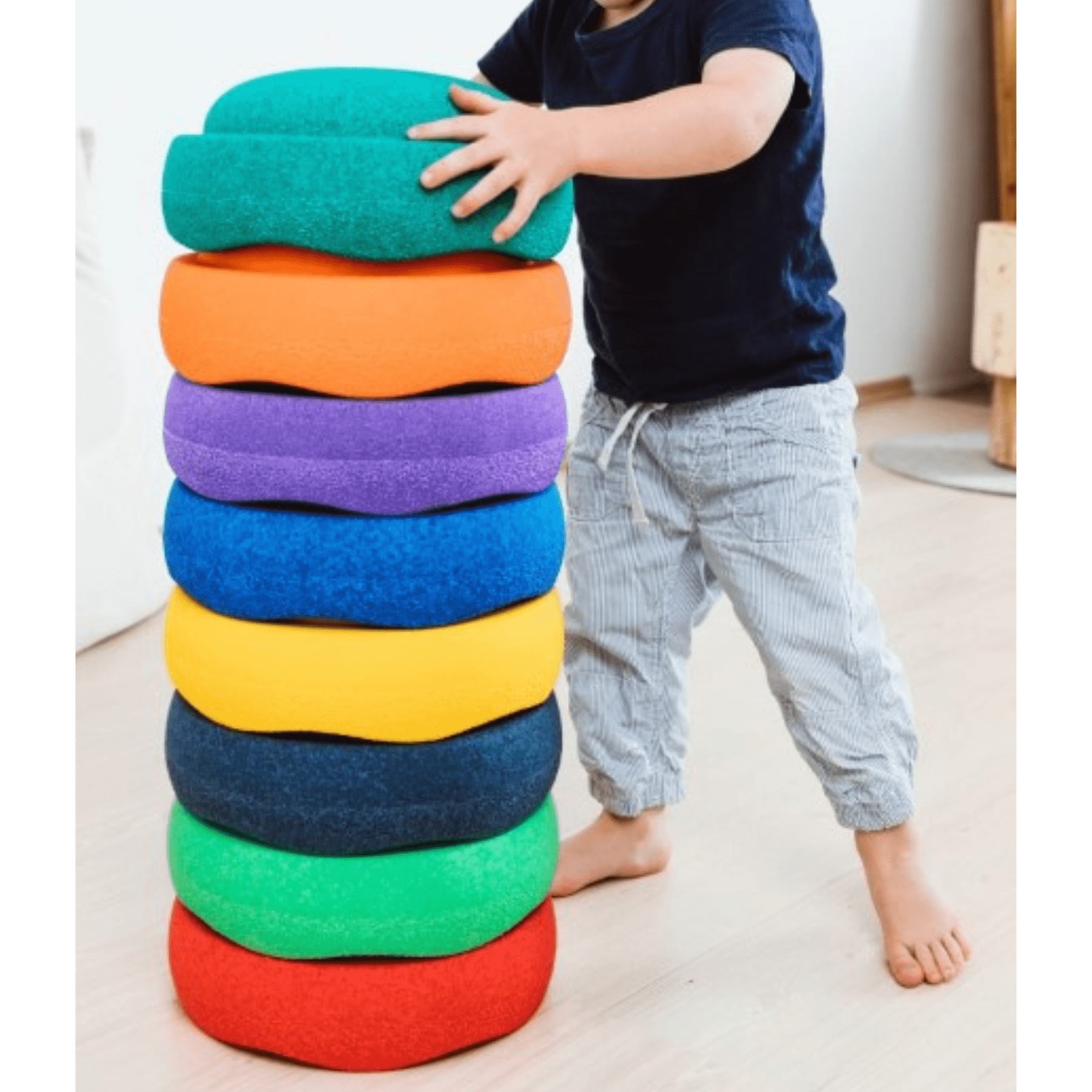 Stapelstein® Original Regenbogen 8er Set + "Gratis Übungsheft" - LeoBabys