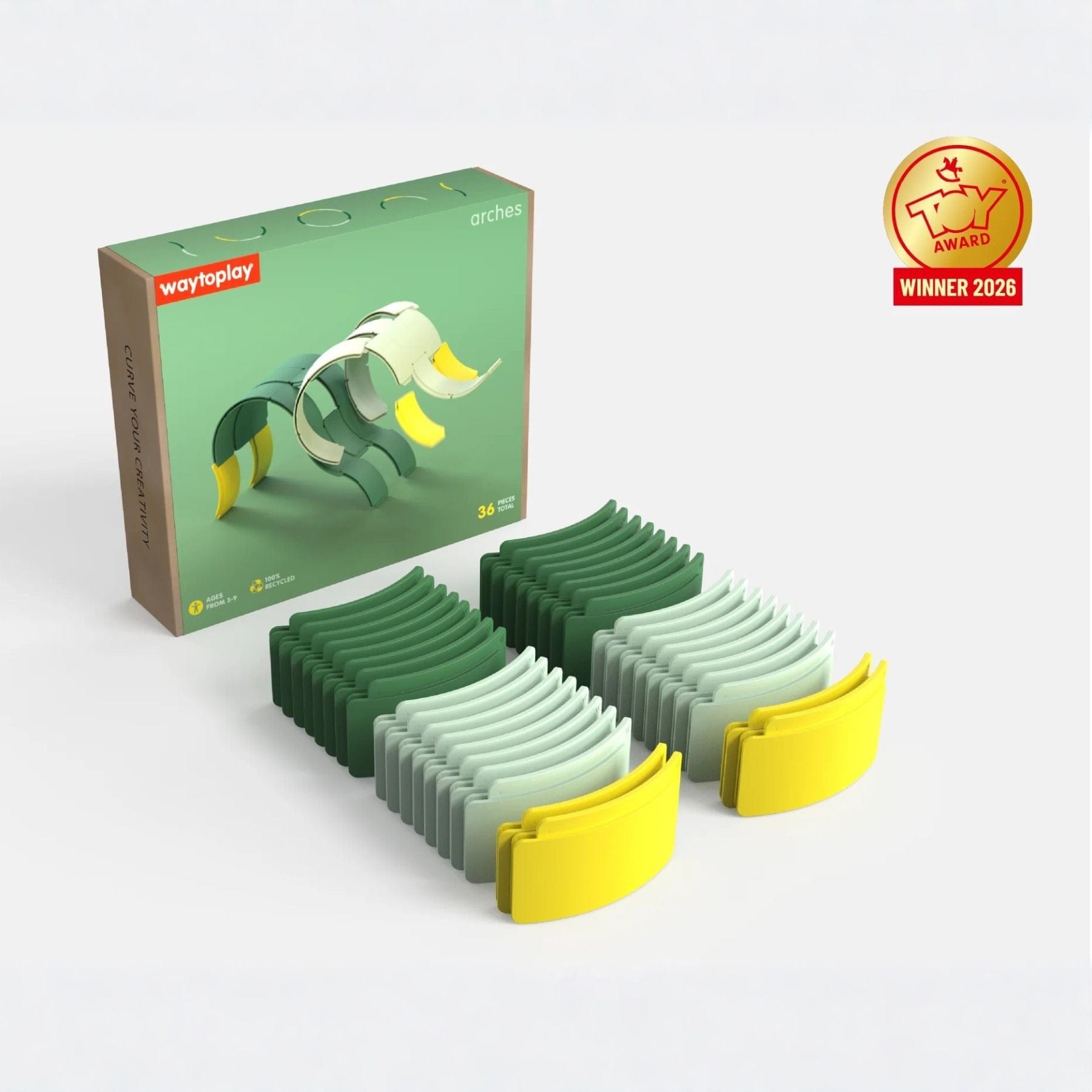 Arches Creator Set – Konstruktionsspielzeug | 36 Boegen | waytoplay