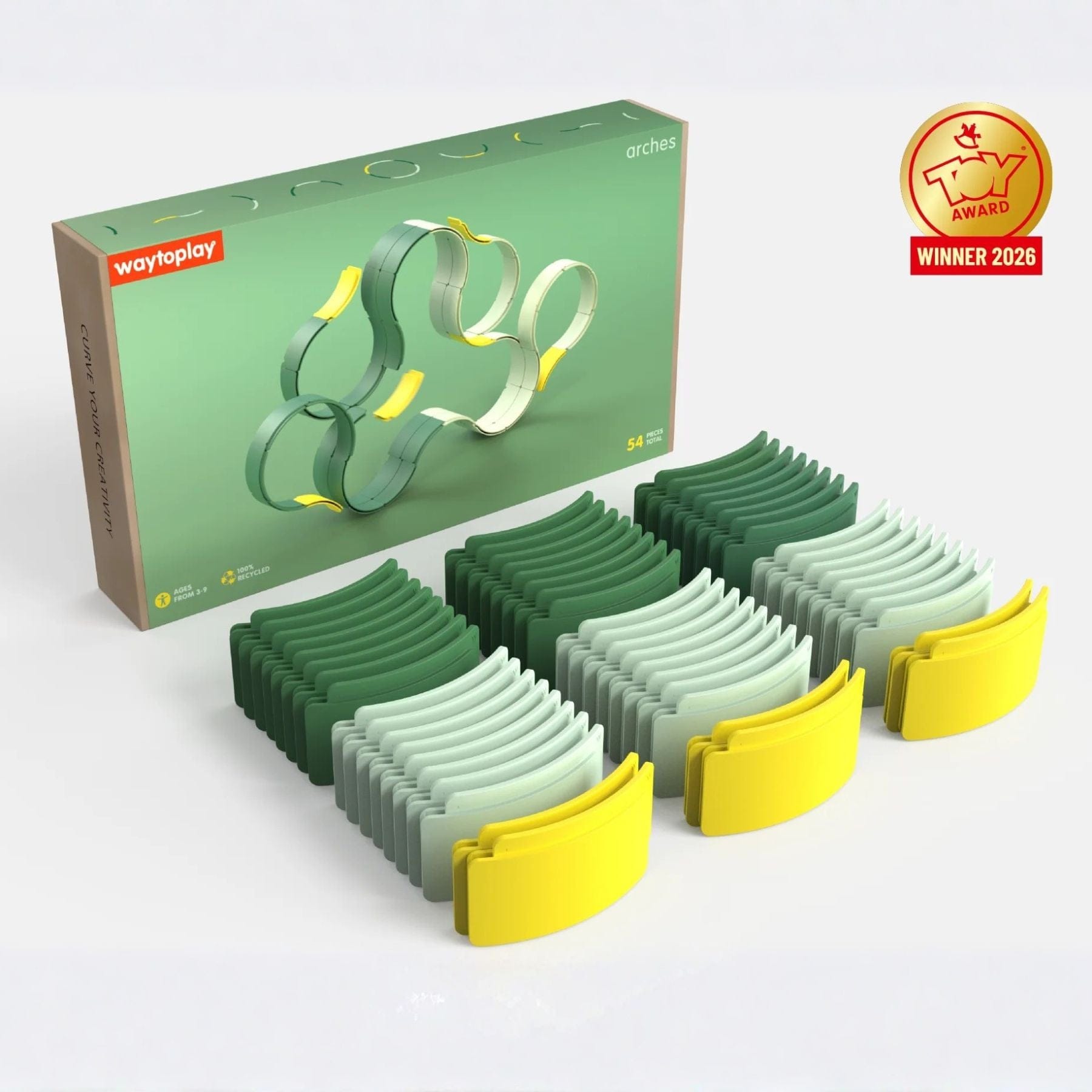 Arches Builder Set – Konstruktionsspielzeug | 54 Boegen | waytoplay