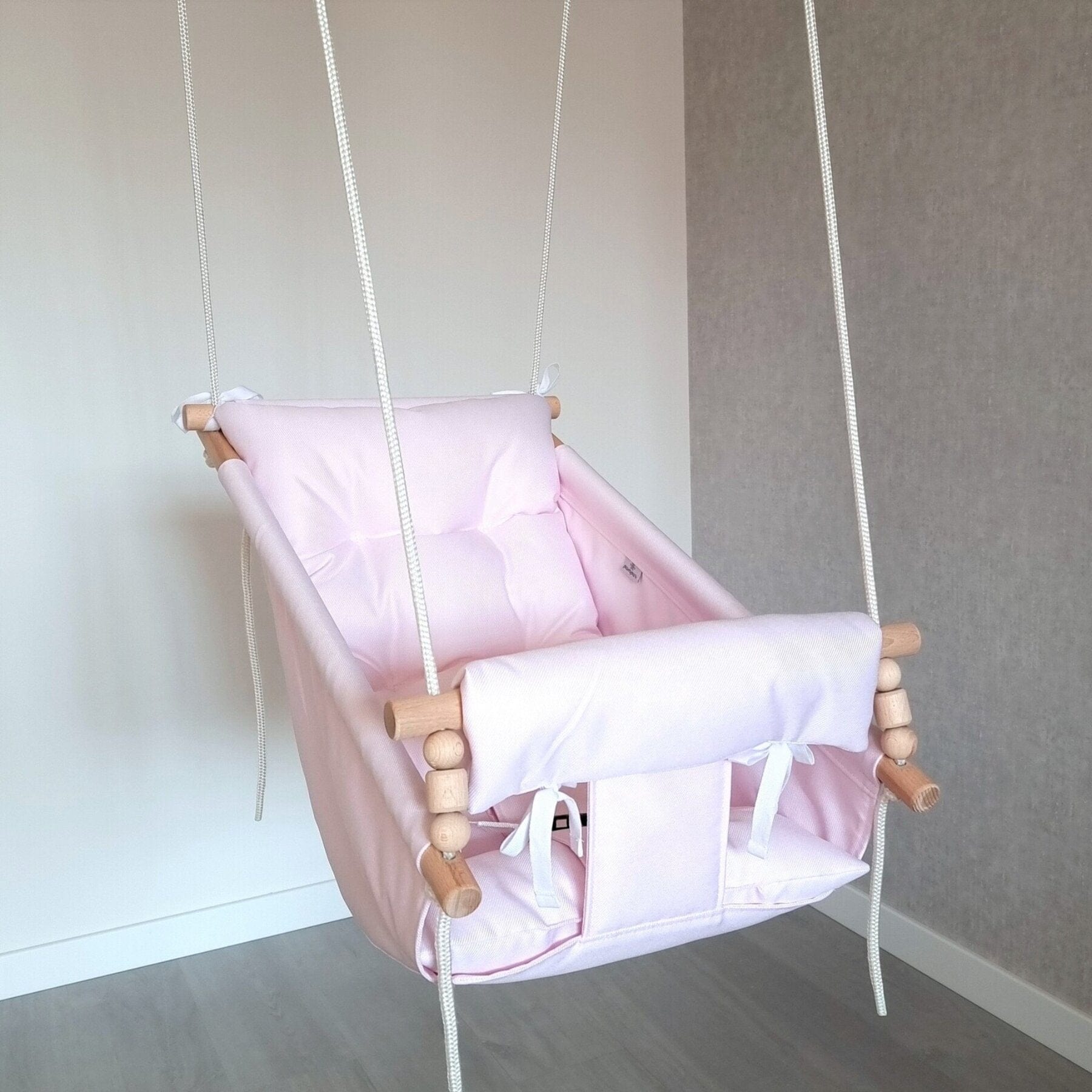 Babyschaukel Groß wasserfest Rosé - LeoBabys