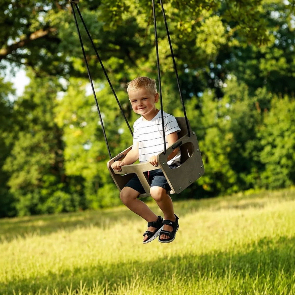 Outdoor Schaukel, Kleinkindschaukel, Holzschaukel, Gartenschaukel, Babyschaukel - LeoBabys