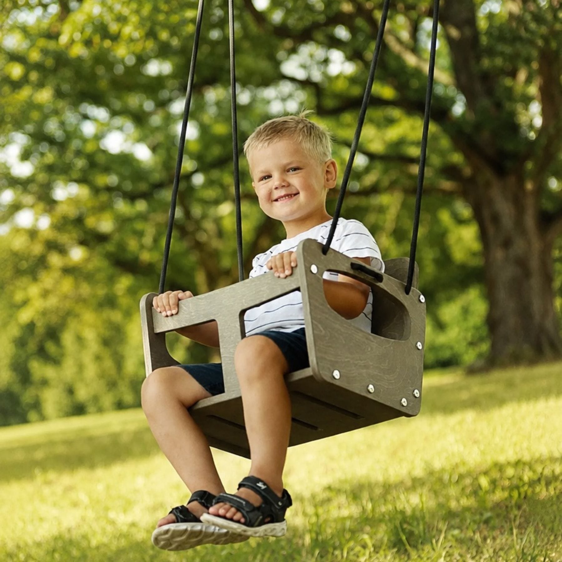 Outdoor Schaukel, Kleinkindschaukel, Holzschaukel, Gartenschaukel, Babyschaukel - LeoBabys