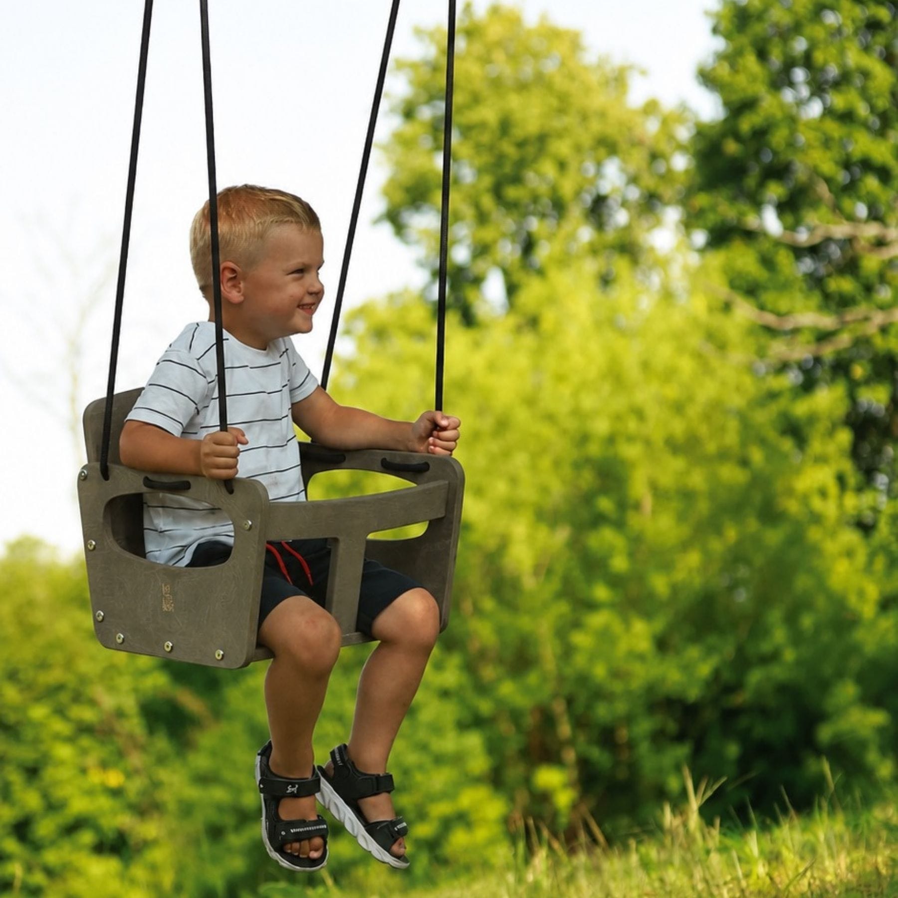 Outdoor Schaukel, Kleinkindschaukel, Holzschaukel, Gartenschaukel, Babyschaukel - LeoBabys