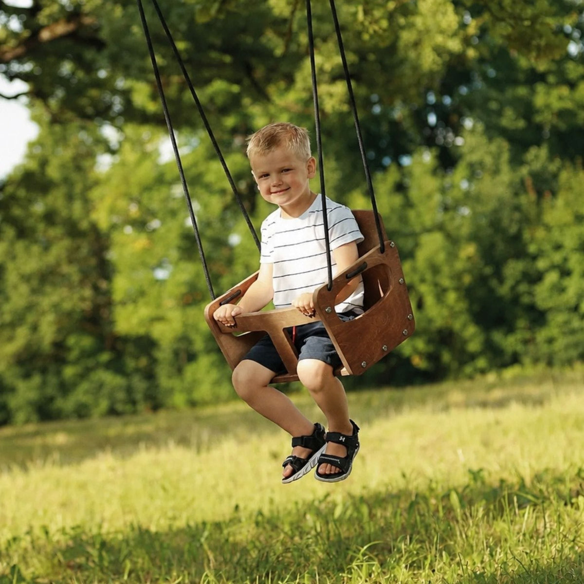 Outdoor Schaukel, Kleinkindschaukel, Holzschaukel, Gartenschaukel, Babyschaukel - LeoBabys